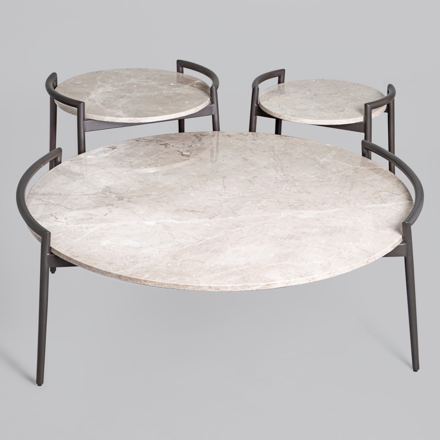 HANDLE 3-PC COFFEE TABLE - GUNMETAL - Image 2